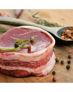 Bacon Wrapped Filet Mignon, AAA, Grass Fed,