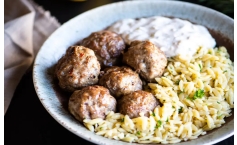 Lamb Meatballs with Buttery Lemon Orzo