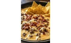 Sizzling Bacon Cheeseburger Queso Dip