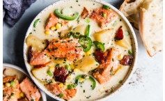 Salmon Corn Chowder with Jalapeno