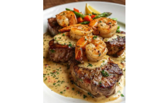 Garlic Butter Skillet Steak and Shrimp Recipe