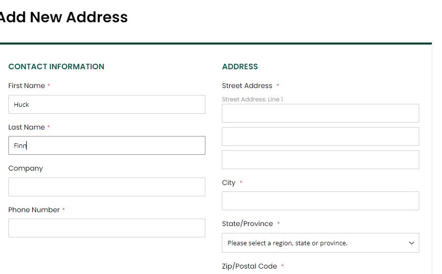 address change information