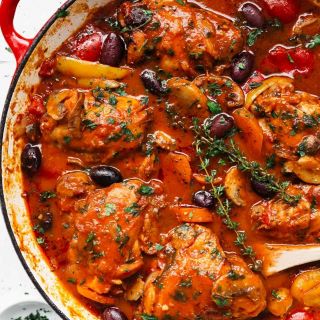 Oven Braised Chicken Cacciatore